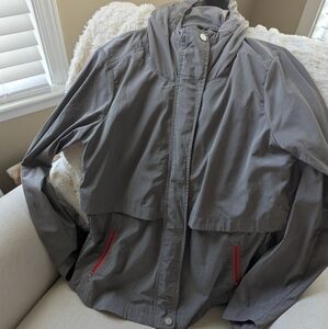 Athleta Light Gray Rain/Windbreaker Jacket